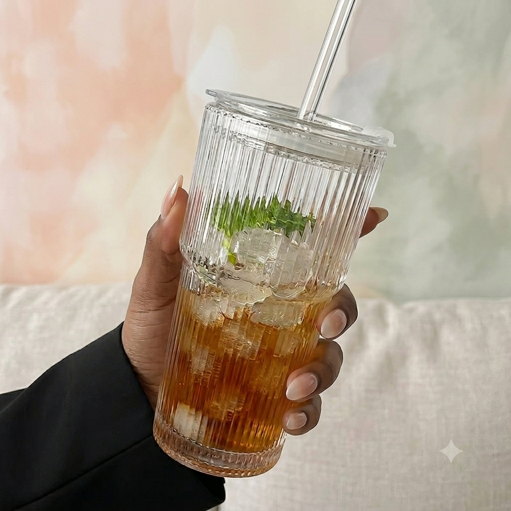 Gobelet en Verre Rayures 600ml : Slow Morning