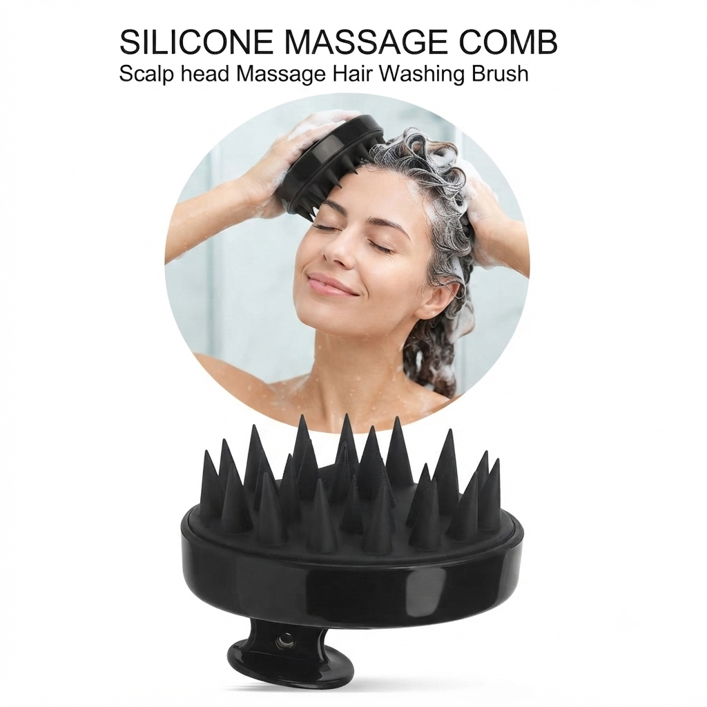 Brosse Masseuse Cuir Chevelu en Silicone — Halo