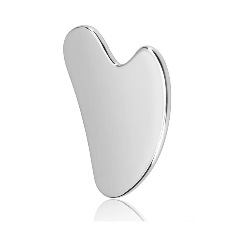 Gua Sha en acier inoxydable pour visage, cou et corps