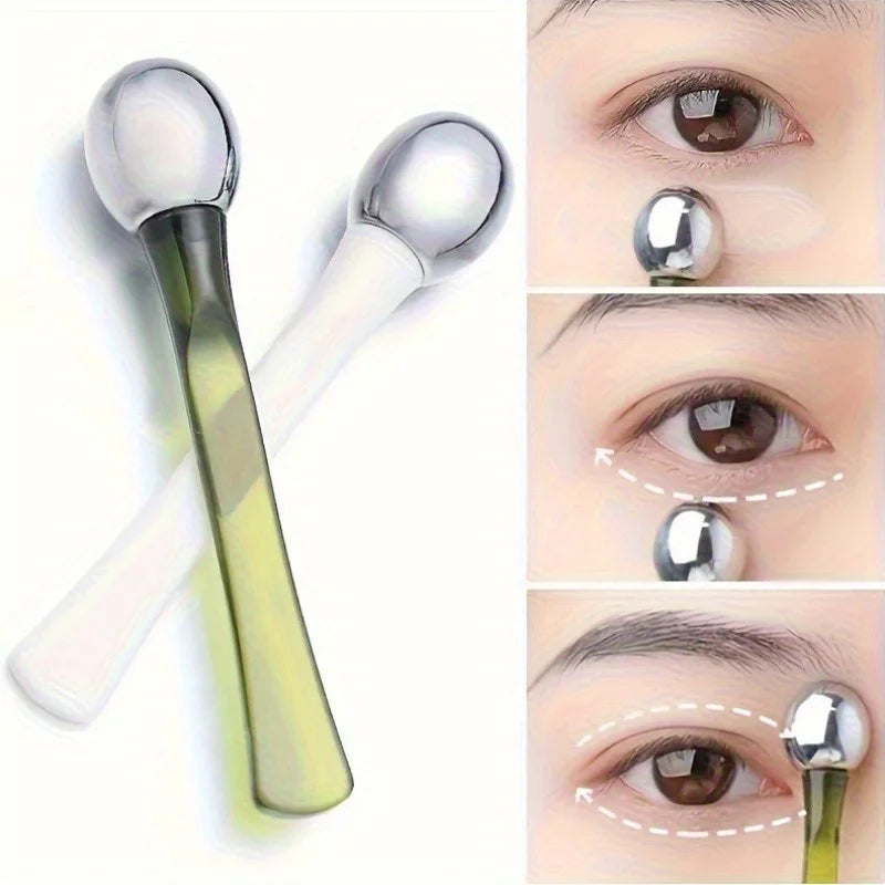 Duo de rouleaux masseurs contour des yeux en métal Lunéa