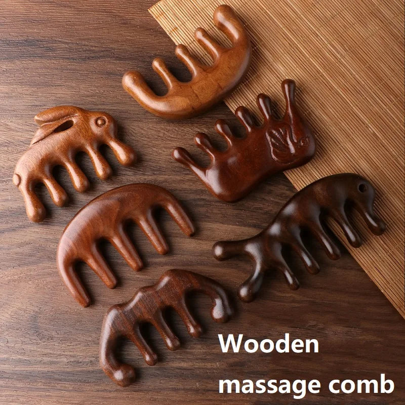 Masseur cuir chevelu en bois Lunéa - couleurs